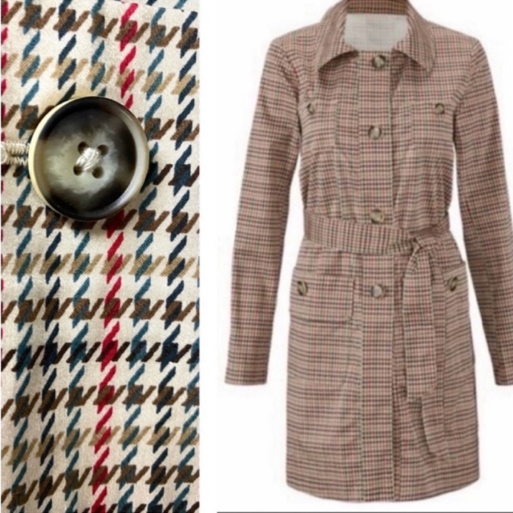 CAbi Sherlock Houndstooth Trench 3734